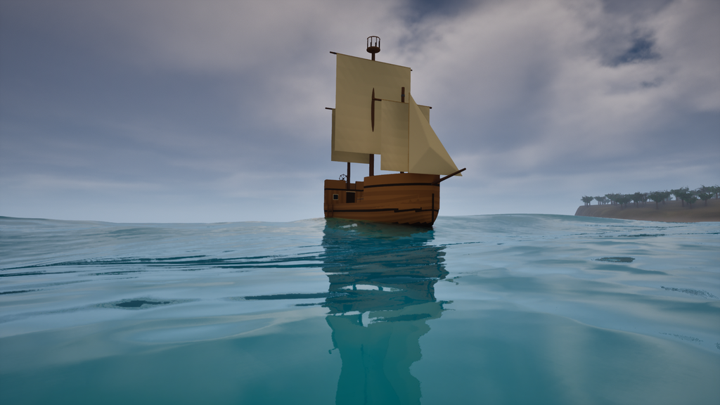 A kingdom trade carrack under sail
